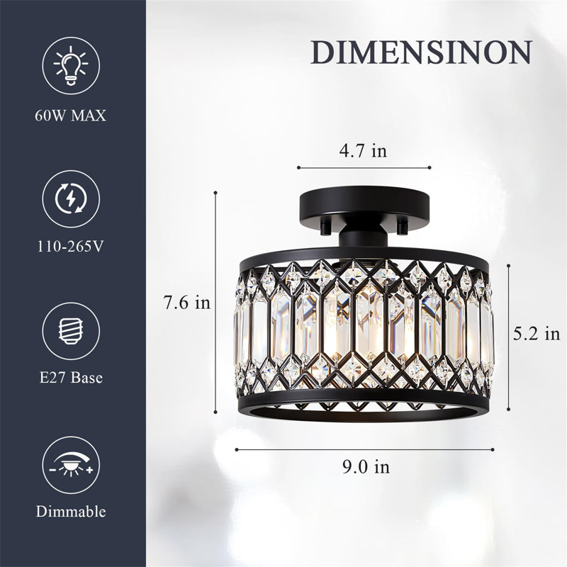 Crystal Semi Flush Mount