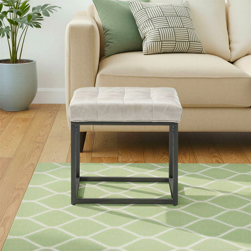 Reade Faux Leather Ottoman, Distressed Tan