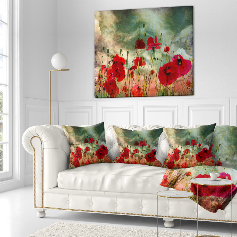 Coussin décoratif floral sauvage en fleur, 18 po x 18 po, Coussin décoratif
