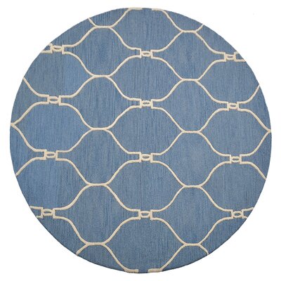 Bibbins HAND TUFTED WOOL ECO-FRIENDLY AREA RUGS, Blue Beige Color, Geometric Design -  Alcott HillÂ®, ACOT5826 39310436