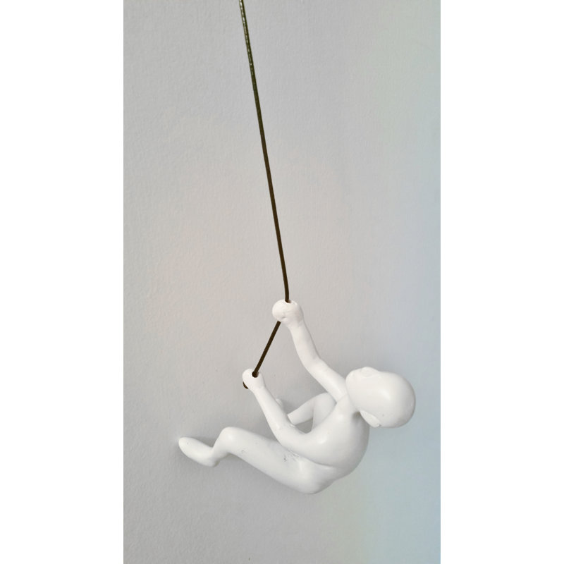 Billie-Jean Climbing Man Wall Art, White