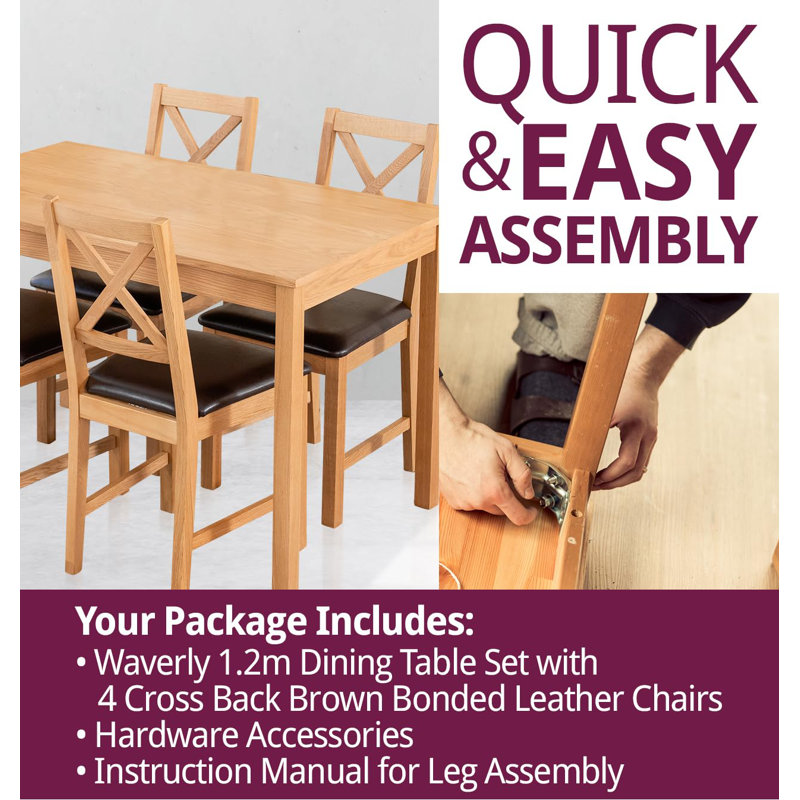 4 - Person Solid Oak Dining Set