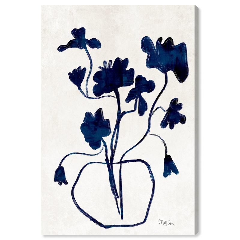 Vase anémone - Impression sur toile, Toile tendue, H 24 po x l 16 po, Sans cadre