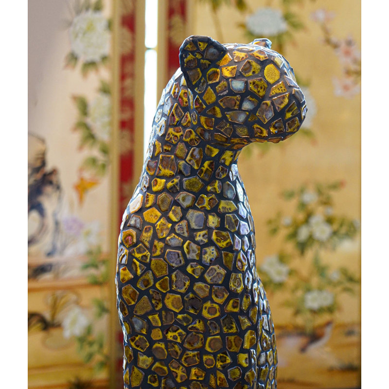 Handmade Mosaic Leopard Floor Decor