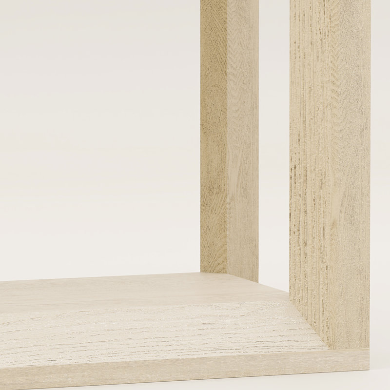 Table large en placage de bois massif rectangulaire de 60 po en chêne délavé, pour le couloir et le vestibule, surface spacieuse, base, aspect subtilement délavé, console à assemblage simple, salon de vestibule, rangement spacieux,
