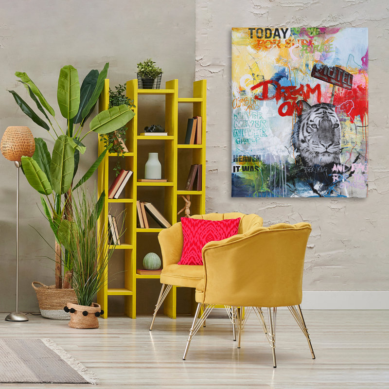 "Inspiring Graffiti & Tiger", art mural par Design Fabrikken bp-736_CN, H 48 po x l 36 po