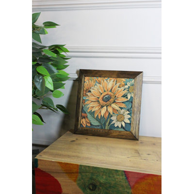 Superbe peinture encadrée décorative, 10,2 po x 10,2 po | Œuvre d'art 100% pierre avec cadre 100% bois (épaisseur: 0,8 pouce) | Impression UV pour des couleurs éclatantes | Parfait pour la décoration intérieure et les cadeaux uniques