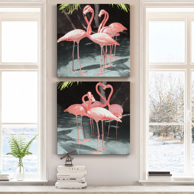 Flamingo Inlet I - ensemble de 2 reproductions sur toiles tendues, H 40 po x l 80 po x P 1 po