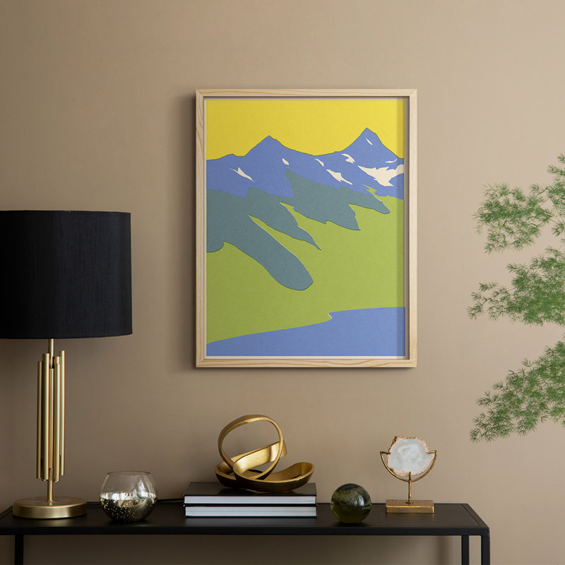Bright Glacial Lake II, reproduction encadrée - bois massif, H 15 po x l 12 po