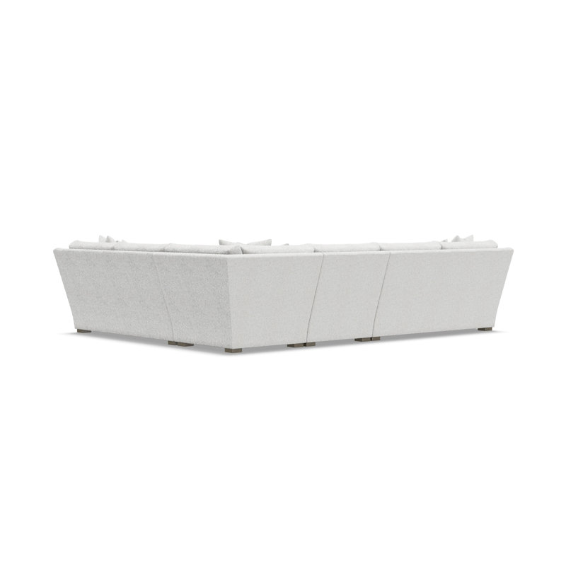 Sectional, 34.5" H x 137.5" W x 107.5" D, White Polyester, Right Hand Facing