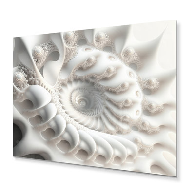 " White Fractal Spiralling IV "