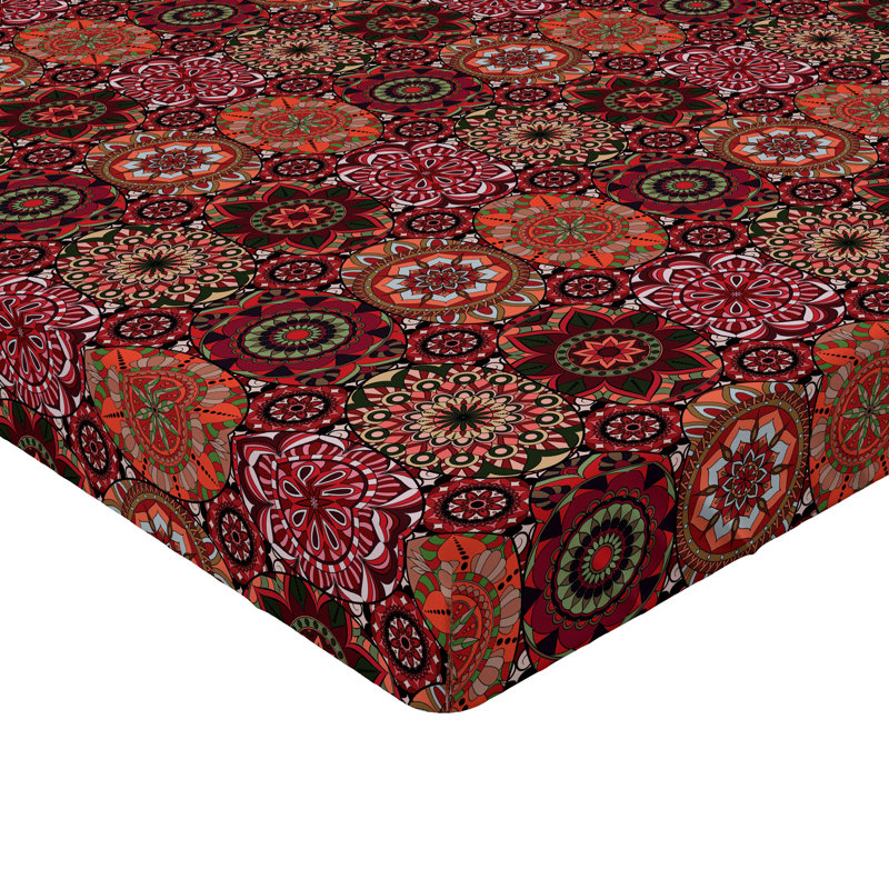 Drap-housse Ambesonne, paquet de 2, Vert / vermillon / rubis marocain, Drap-housse grand