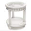 Monaco - Table de bout ronde - Insertion d'ancrage - Finition blanche