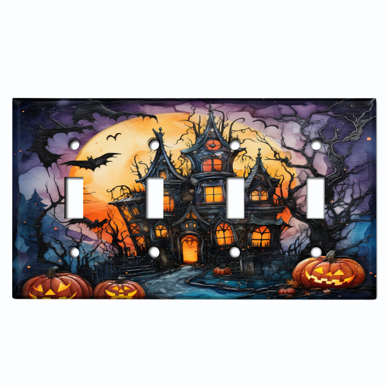 Plaque murale standard à 4 interrupteurs à bascule Halloween