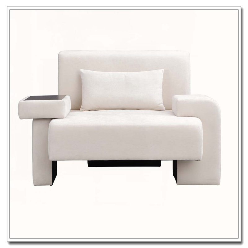 Fauteuil rembourré de 48 po de largeur avec coussin, Beige