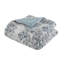 Édredon à motif floral 3 pièces très grand / très grand - coton bleu, envers en coton, 2 taies décoratives assorties