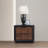 Aurelio Sculpted Walnut & Ebony Geo-Panel Bed with Nightstand-120536299-120536296