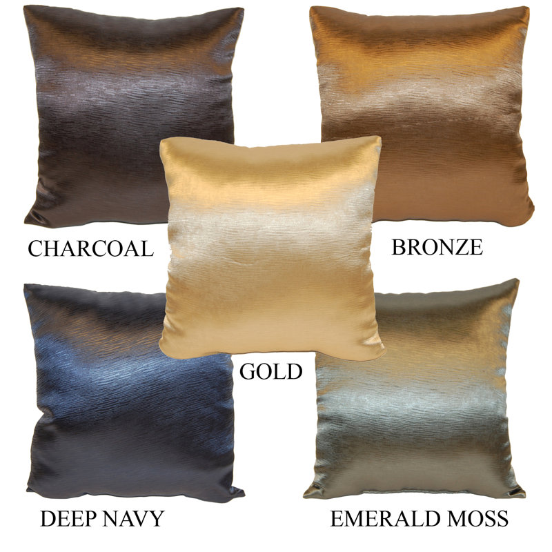 Domino Solid Colour Reversible Throw Pillow, Gold