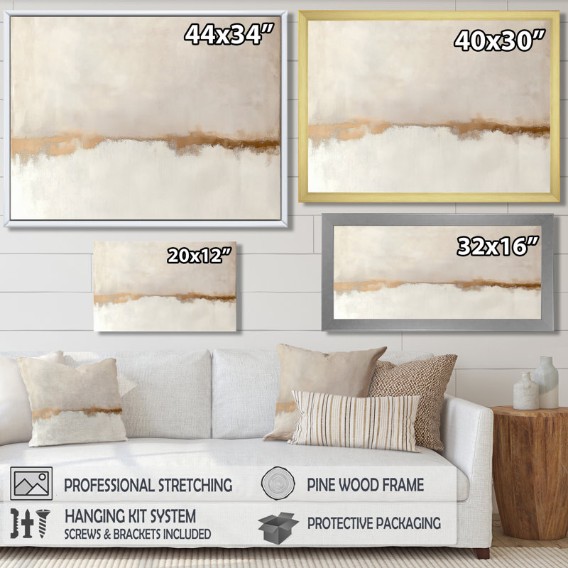 Abstrait doré blanc, lignes murales ombrées, art mural minimaliste, H 12 po x l 20 po, Cadre flottant, Doré