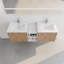 Meuble-lavabo à fermeture en douceur 60 po avec lavabo et petites tablettes de rangement-129437850