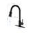 Touch Kitchen Faucet With 360 - Degree Pull Down , Stainless Steel In Matte Black, Single Handle Water Temperature And Flow Control, Corrosion , 16.73 Depth, 10.31 Width, 2.52 Height, 4.73 Lb Weight