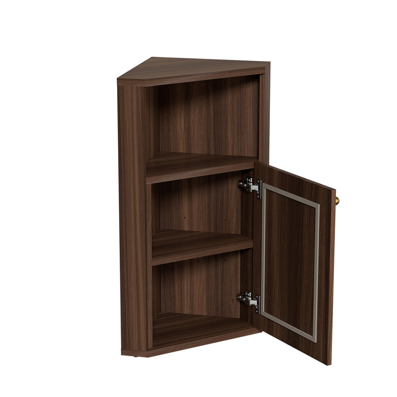 Armoire de rangement de coin OMCHOM Farmhouse, Noyer