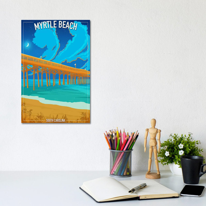 Myrtle Beach 1 Piece Wrapped Canvas Wall Art, 20.32 cm H x 30.48 cm W