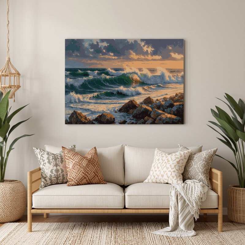 Art mural en métal Coastal Atlantic Shoreline, H 240 po x l 360 po x P 0,05 po