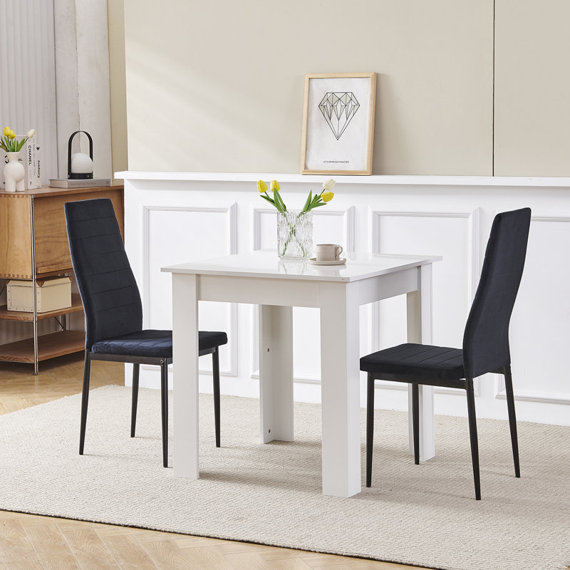 Dining Set, Black Velvet Line Chairs#2