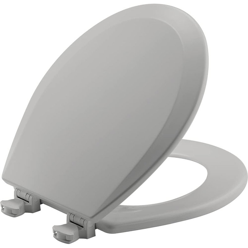 Bemis 1500EC Toilet Seat with Easy Clean & Change Hinges, Durable Wood, Biscuit,  Round