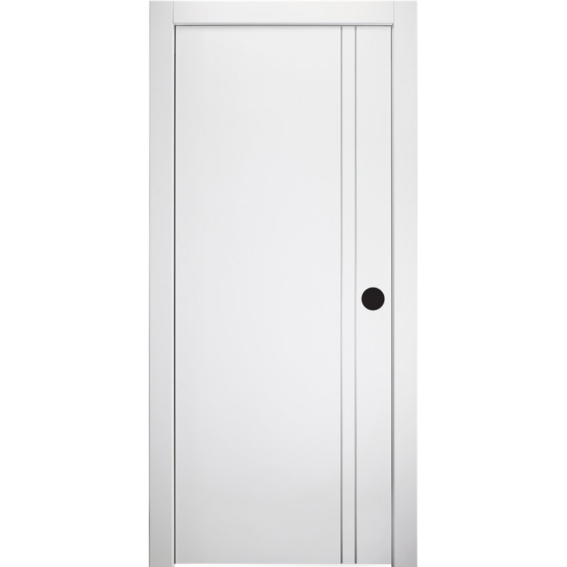 Porte standard affleurante en bois manufacturé Palladio, 36 po x 80 po, Blanc noble, Ouverture à gauche