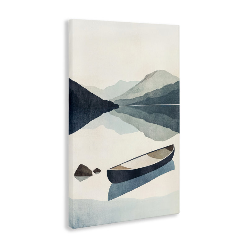 Toile Silent Shore Canoe, design par Mona Grace, H 24 po x l 16 po