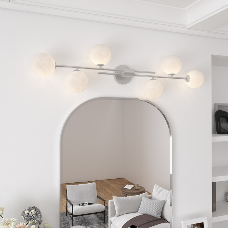 6 - Light Modern/Contemporary Vanity Light, Nickel