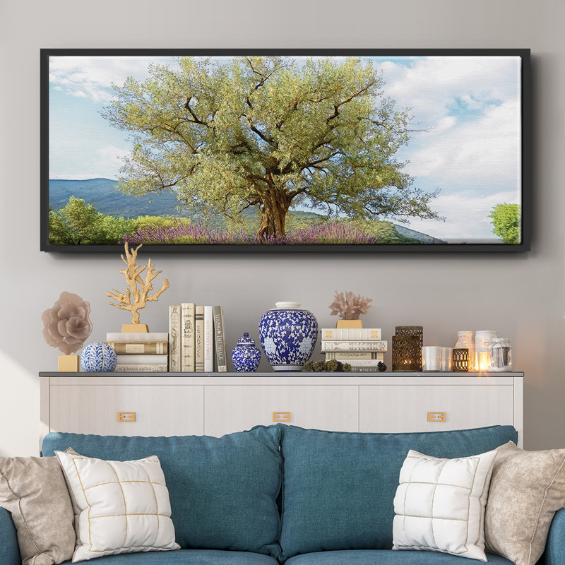 Olive Tree- Framed Canvas, 12" H x 30" W