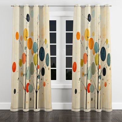 Chef-d'œuvre minimaliste beige du milieu du siècle - Rideau à œillets minimalisme - Velours obscurcissant - 1 panneau