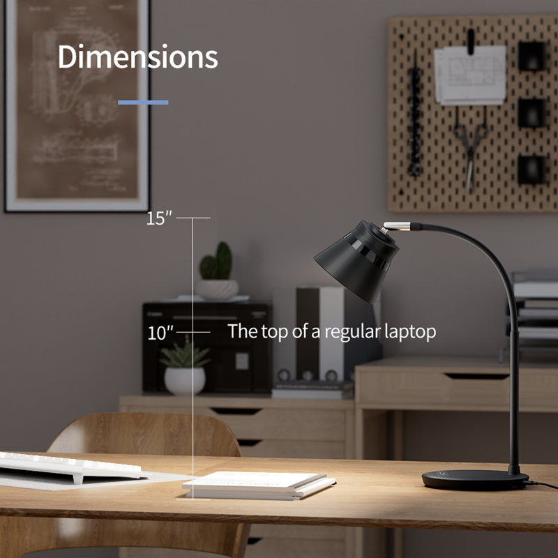 18'' Led Small Desk Lamp With Usb Charging Port, 650 Lumens 3-color Modes, 5-touch Dimming, 30/60-minute Timer, Table Light For Reading, Home Office, College Dorm Room Accessories