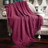 Tweed Knitted Throw Blanket
