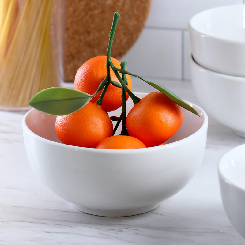 Ensemble de 12 bols en porcelaine 12 pièces, blanc, va au micro-ondes et au lave-vaisselle, vaisselle durable