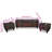 Storage Benches 3 pcs Dark Brown Solid Wood Pine & Faux Leather