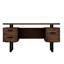 Bureau d'ordinateur à domicile avec tiroirs: table d'écriture de 59 pouces pour travailler et étudier, plateau de table spacieux, bureau de poste de travail brun,