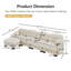 Canapé modulaire confortable à plis avec siège ergonomique en mousse haute densité, canapé modulaire, accoudoirs arrondis arrondis et 2 coussins décoratifs ronds-158099503-158099501