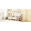 Lit superposé simple en métal avec échelle de rangement latérale et garde-robe, blanc-1504297082