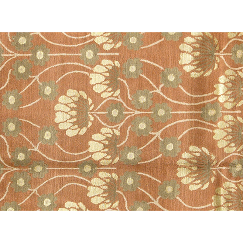 Tapis terre cuite noué à la main de haute qualité