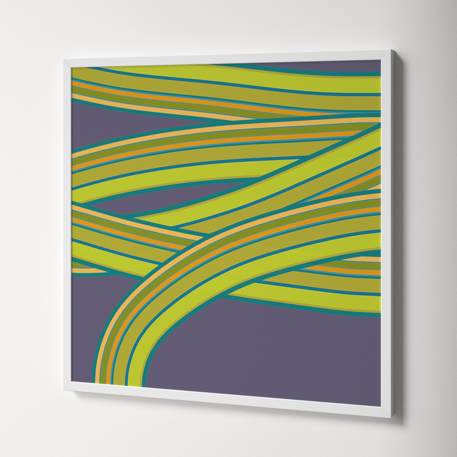Twist Series I "Hemp Twist" Print, White, 30" H x 30" W x 1.25" D