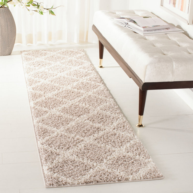 Tapis géométrique gris clair / ivoire Helsel