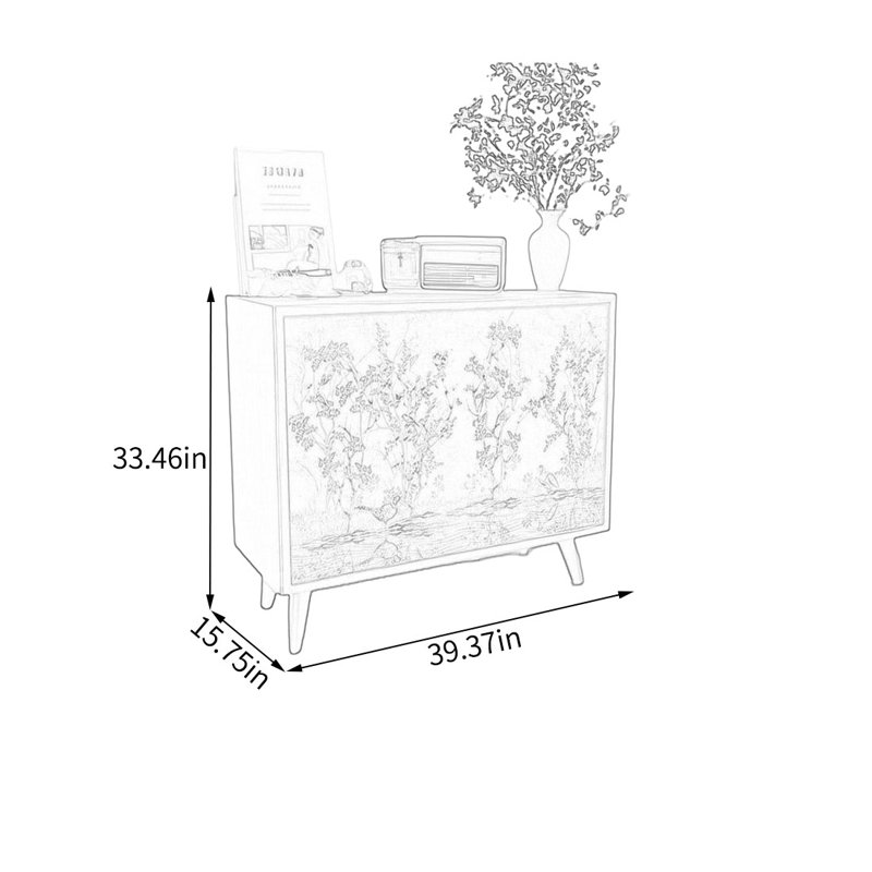Elegant Walnut Decorative Cabinet