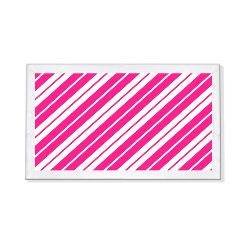 Plateau décoratif rectangulaire Candy, Rose millennial