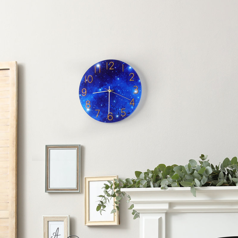 Pierson 12 Inch Glass Wall Clock - Starry Night