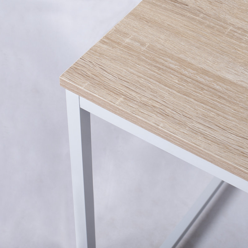 Akron Desk, Light Oak, White, 70cm H x 120cm W x 60cm D