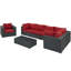 Ensemble de conversation modulaire en rotin avec coussins 6 pièces Sojourn-38415563